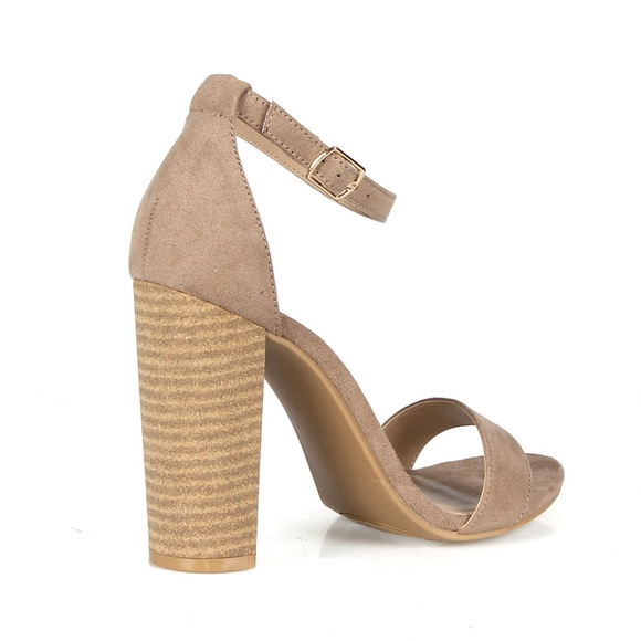 2Annie-01 Chunky Heel Women's Two Piece Sandals - Picture 3 of 3